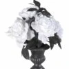 Halloweenaccessoires Vaas Met 6 Witte Rozen Met Verlichting