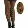 Halloweenaccessoires Visnetpantyzwart Met Edelsteentjes