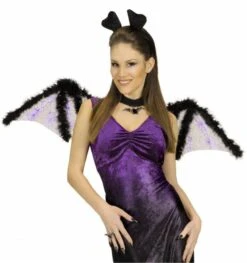 HalloweenkledingVerkoop -HalloweenkledingVerkoop halloweenaccessoires vleugels vleermuis met marabo 1