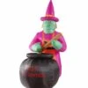Halloweenartikelen Opblaasbare Heks Met Ketel 183cm Gebruik Binnen/buiten