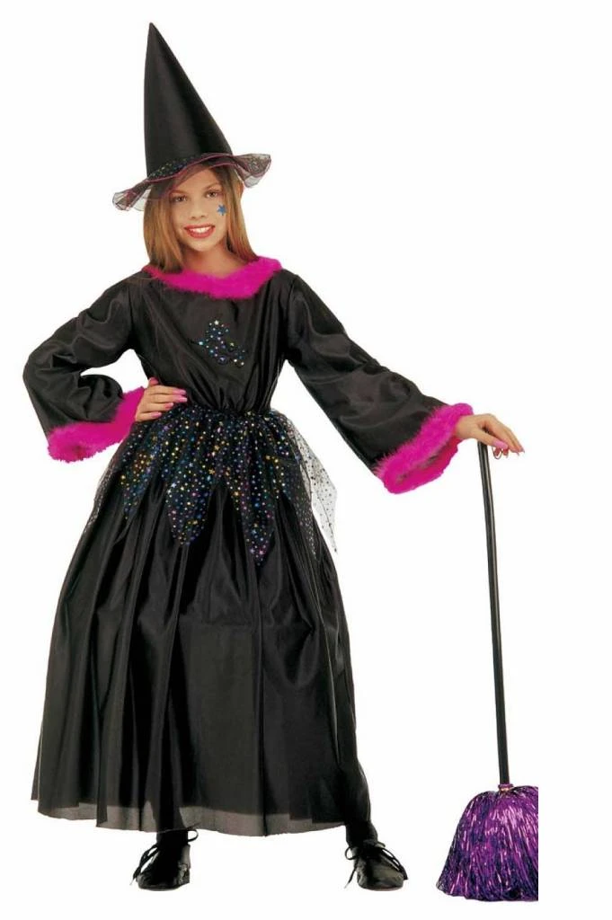 Halloweenkleding Heksje Met Verenkraag 3 Halloweenkleding Heksje Met Verenkraag - Afbeelding 3