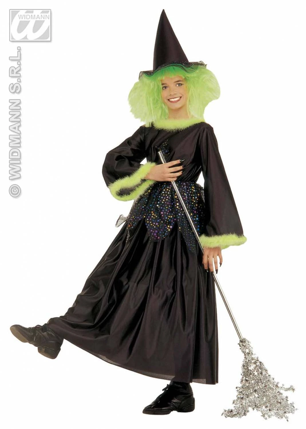 Halloweenkleding Heksje Met Verenkraag 4 Halloweenkleding Heksje Met Verenkraag - Afbeelding 4