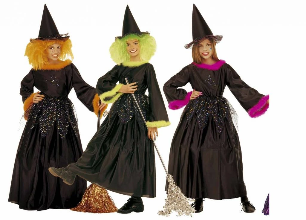 Halloweenkleding Heksje Met Verenkraag 1 Halloweenkleding Heksje Met Verenkraag