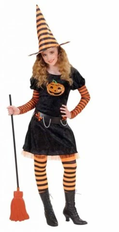 Halloweenkleding Heksje Pompoentje Voor Jonge Meiden