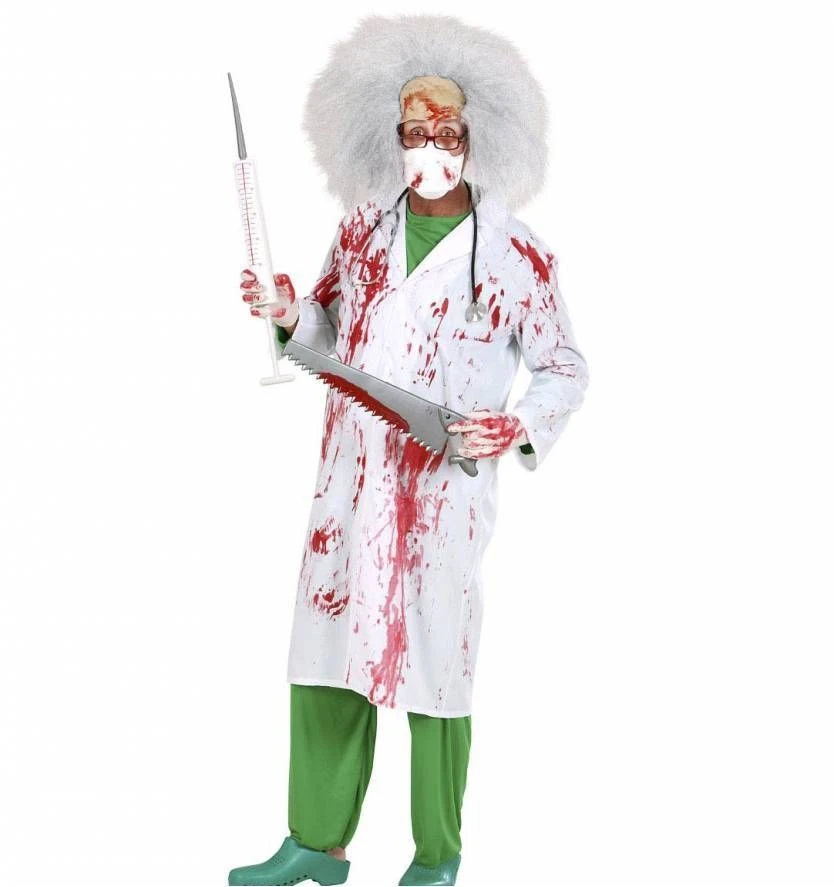 Halloweenkleding: Psycho-doctor Jim Met Bloederige Jas 2 Halloweenkleding: Psycho-doctor Jim Met Bloederige Jas - Afbeelding 2
