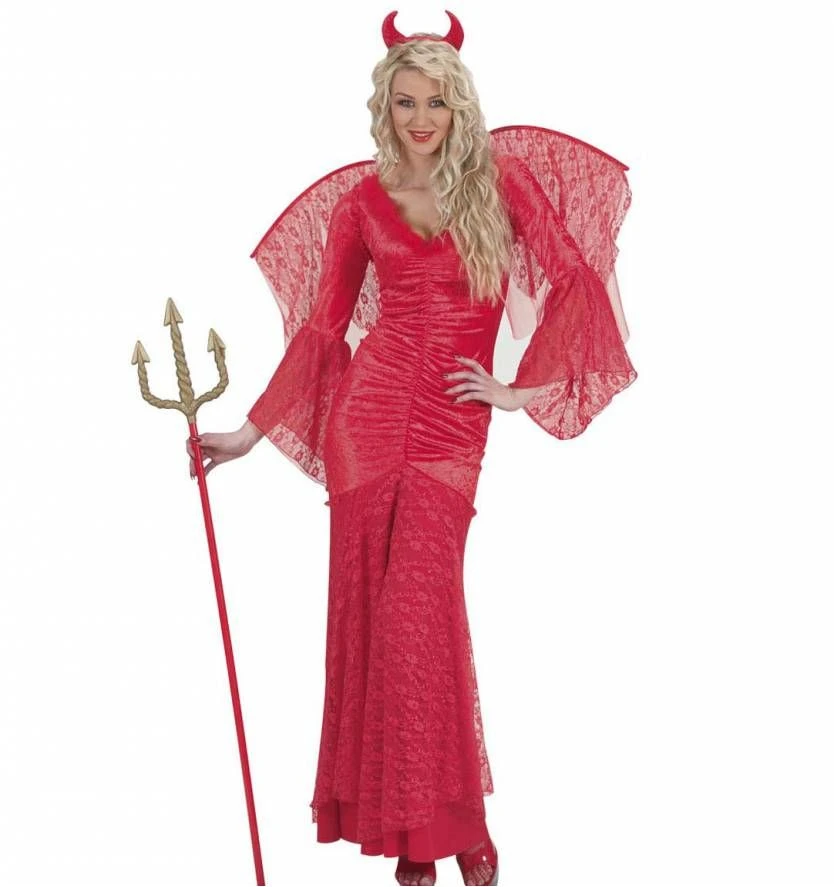 Halloweenkleding Versace Duivelin Met Fluweel En Kant 2 Halloweenkleding Versace Duivelin Met Fluweel En Kant - Afbeelding 2