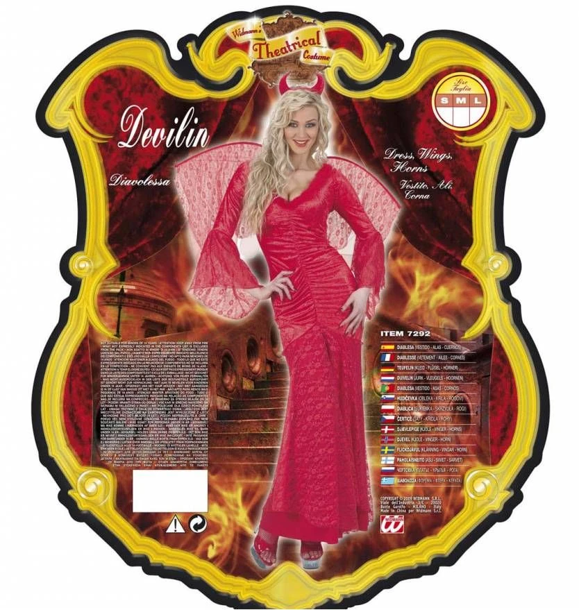 Halloweenkleding Versace Duivelin Met Fluweel En Kant 3 Halloweenkleding Versace Duivelin Met Fluweel En Kant - Afbeelding 3