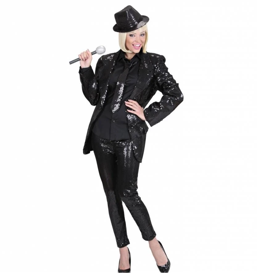 Halloweenkostuum Pailletten Legging Zwart 5 Halloweenkostuum Pailletten Legging Zwart - Afbeelding 5