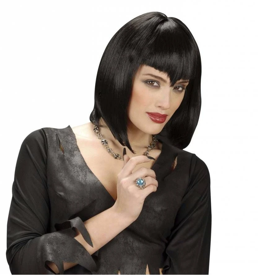 Halloweenpruik Gothic Wamp Zwart 2 Halloweenpruik Gothic Wamp Zwart - Afbeelding 2