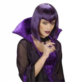 Halloweenpruik Gothic Wamp Zwart