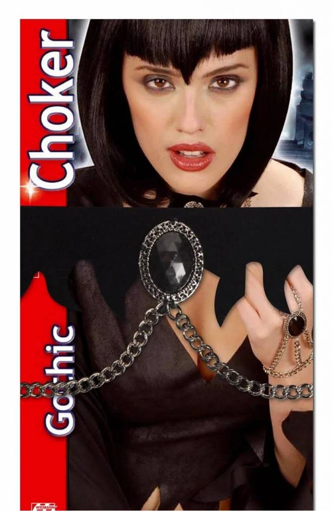 Halsband Met Ketting En Steen Voor Halloween 1 Halsband Met Ketting En Steen Voor Halloween