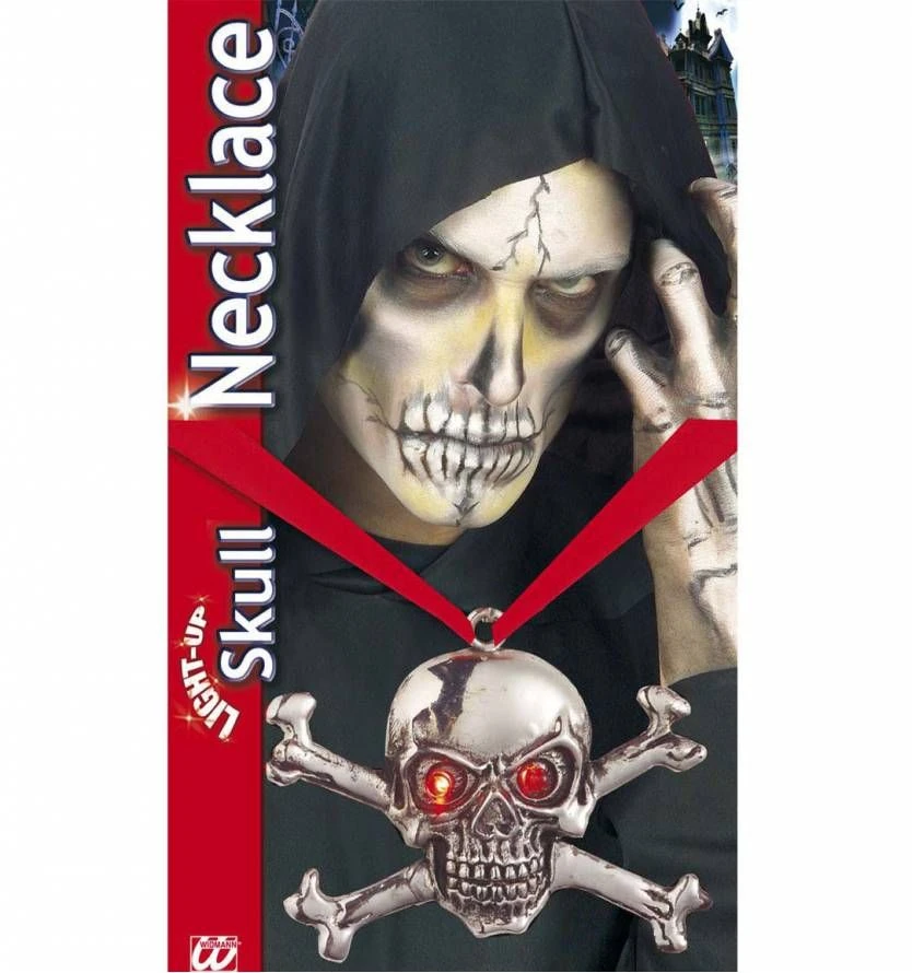 Halsketting Doodskop Met Licht Voor Zombies 2 Halsketting Doodskop Met Licht Voor Zombies - Afbeelding 2