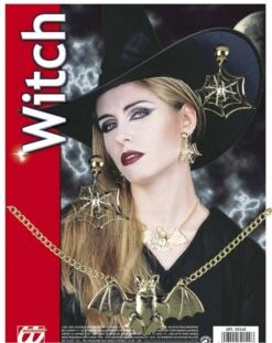 Halsketting En Oorbellen Met Vleermuis Voor Halloween