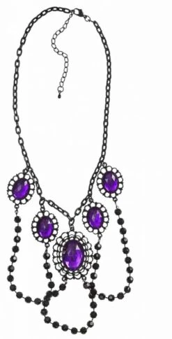 Halsketting Met Paarse Steen Voor Gothics
