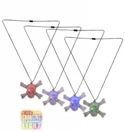 Halsketting Schedel Met Licht Voor Halloween -HalloweenkledingVerkoop halsketting schedel met licht voor halloween 2