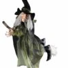 Hangdecoratie Heks Op Bezemsteel Voor Halloween