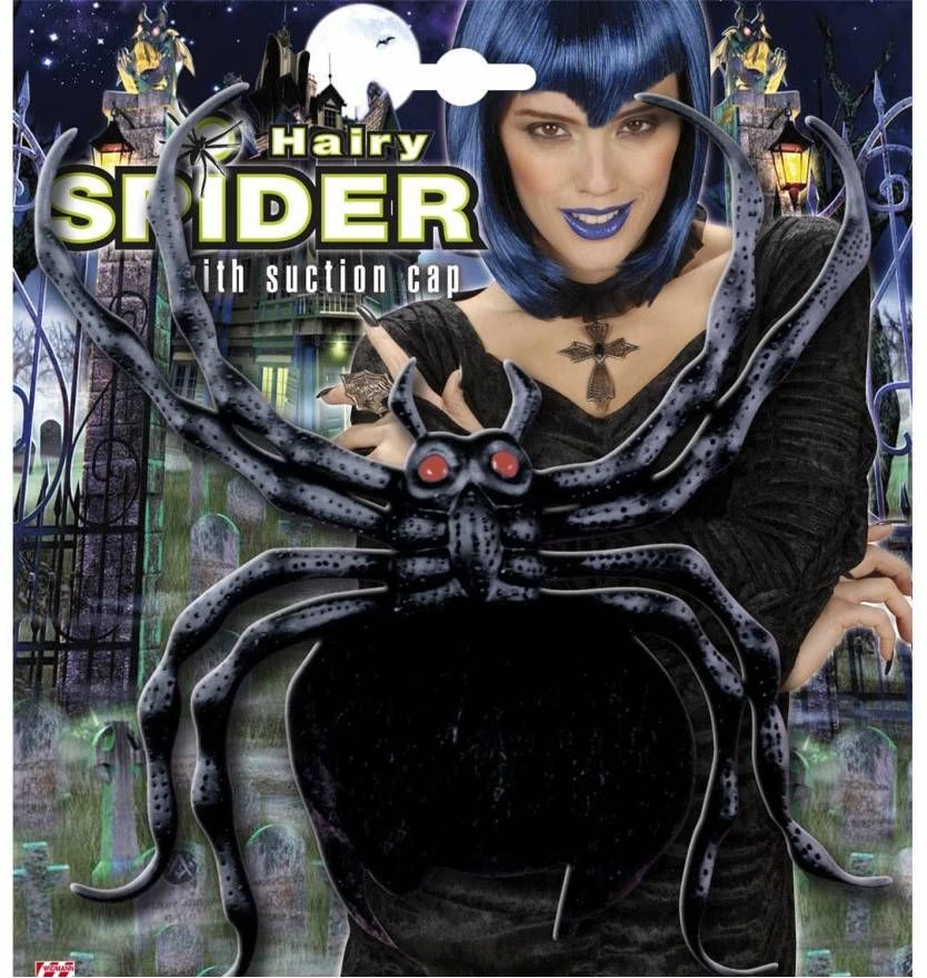 Harige Spin Met Zuignap Voor Halloween 1 Harige Spin Met Zuignap Voor Halloween