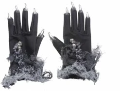 Heksen Handschoen Met Zilveren Nagels Voor Halloween