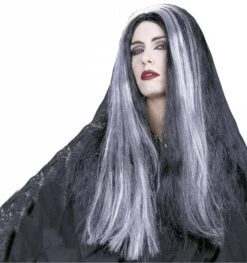 Heksen Pruik Mortisia Voor Halloween