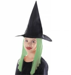 Heksenhoedjes Kind Met Gekleurde Haren -HalloweenkledingVerkoop heksenhoedjes kind met gekleurde haren 2
