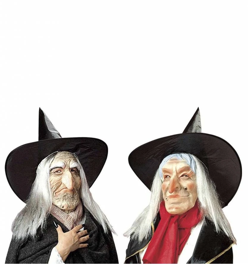 Heksenmaskers Met Hoed En Haar Voor Halloween 1 Heksenmaskers Met Hoed En Haar Voor Halloween