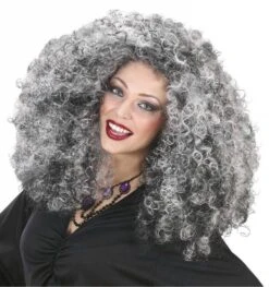 Heksenpruik Grijze Feeks Voor Halloween