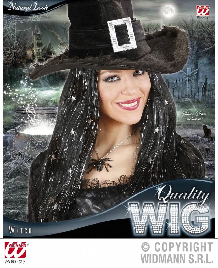 Heksenpruik Met Zilveren Sterretjes 2 Heksenpruik Met Zilveren Sterretjes - Afbeelding 2