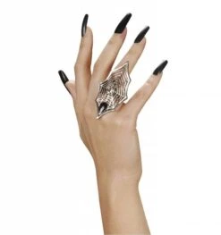 Heksenring Met Spinnenweb Voor Halloween