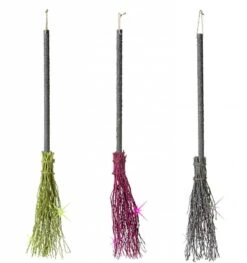 Kromme Heksenbezem Met Glitters 98 Cm Lang