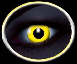 Licht Reflecterende Gele Contactlenzen Voor Halloween