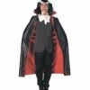 Luxe Zwarte Halloweencape Met Rode Voering