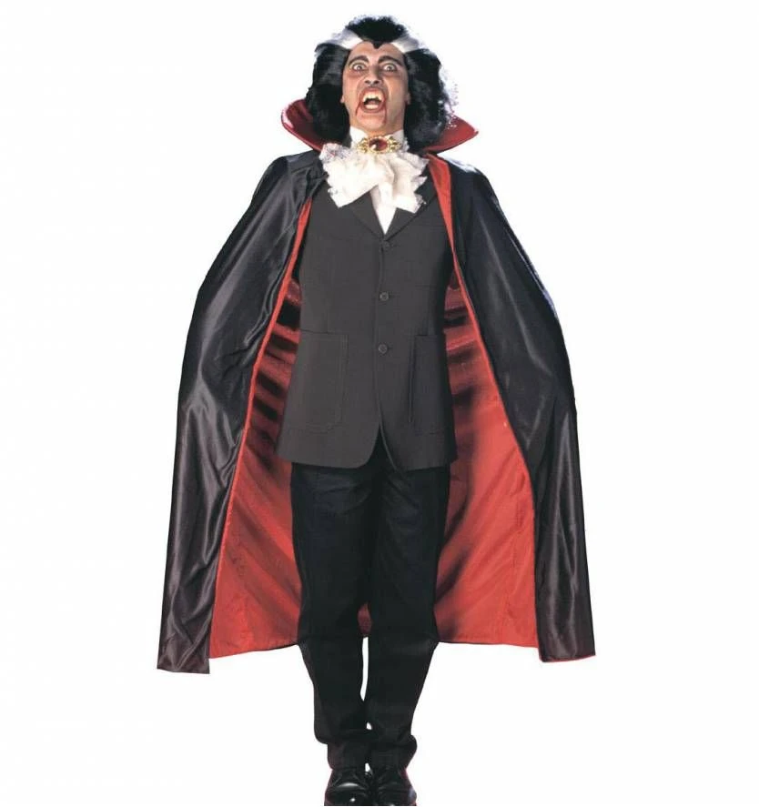 Luxe Zwarte Halloweencape Met Rode Voering 1 Luxe Zwarte Halloweencape Met Rode Voering