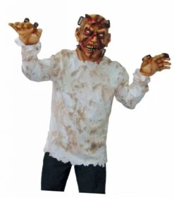 Man Met Scheermesje In Het Hoofd Kostuum Voor Halloween