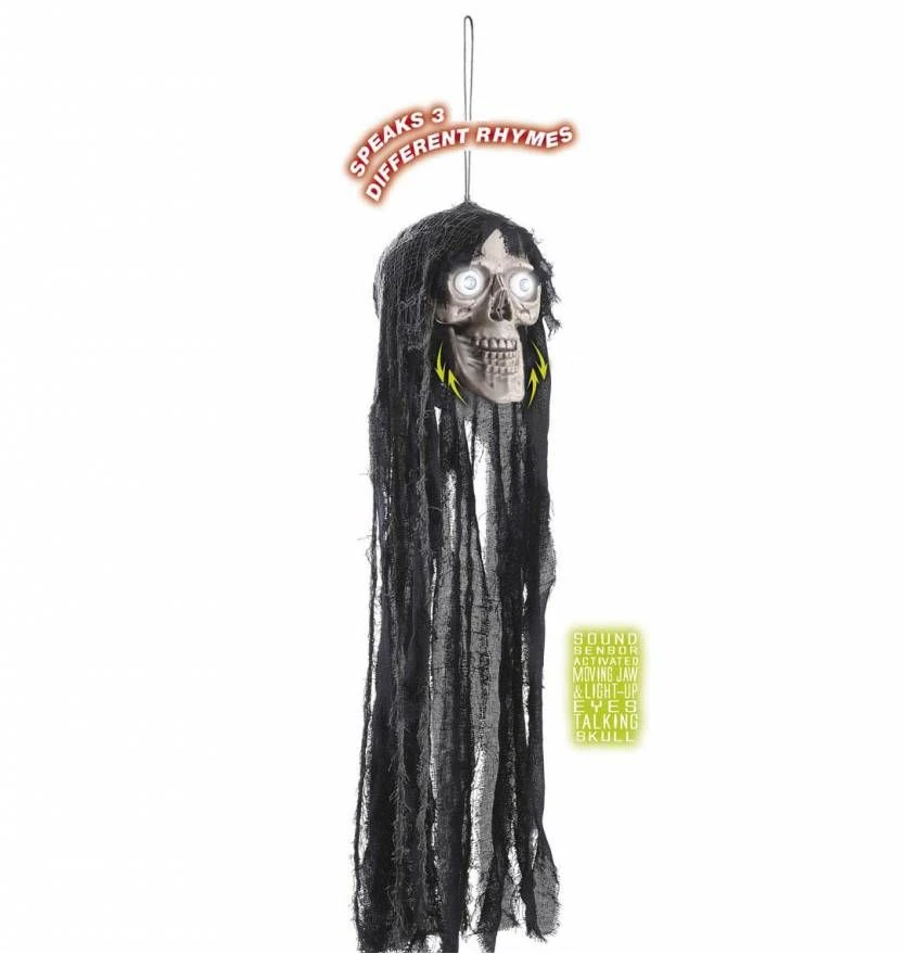 Nep Schedel Met Lang Haar Voor Halloween 2 Nep Schedel Met Lang Haar Voor Halloween - Afbeelding 2