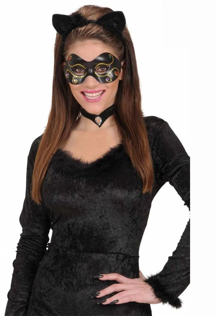 Oogmasker Met Metallic Juwelen Voor Halloween 3 Oogmasker Met Metallic Juwelen Voor Halloween - Afbeelding 3