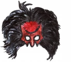Oogmasker Voor Duivels Met Jumbo Veren