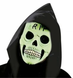 Oplichtende Schedelmasker Met Cape En Kraag 9 Oplichtende Schedelmasker Met Cape En Kraag -HalloweenkledingVerkoop oplichtende schedelmasker met cape en kraag 4