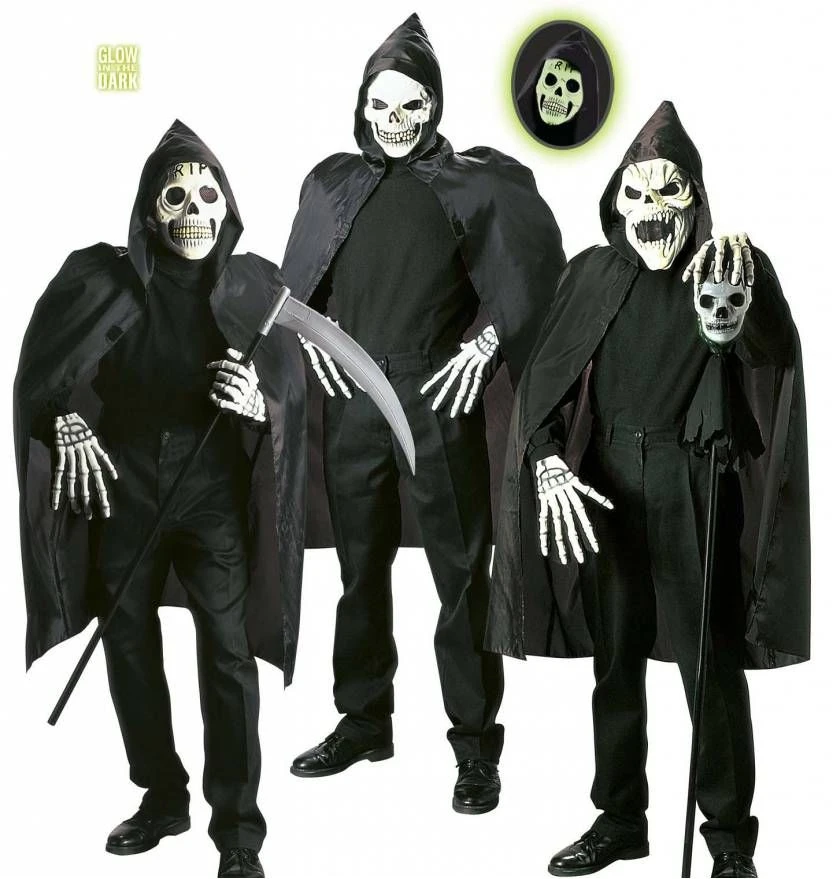 Oplichtende Schedelmasker Met Cape En Kraag 1 Oplichtende Schedelmasker Met Cape En Kraag