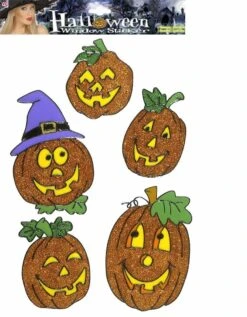 Raamstickers Met Pompoenen Als Halloween Versiering