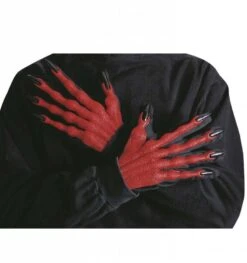 Rode Duivel Handschoenen Voor Halloween