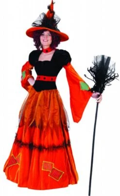 Rode Pompoen Heks Kostuums Voor Halloween