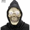 Schedelmasker Met Kap En Oplichtende Ogen Voor Halloween