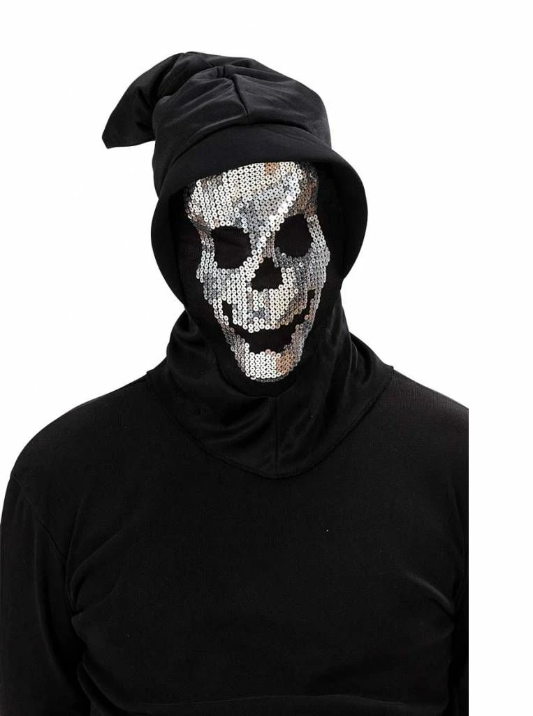 Schedelmasker Met Kap En Pailletten Voor Zombies 1 Schedelmasker Met Kap En Pailletten Voor Zombies