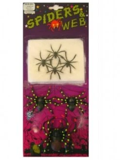Spinnen In Een Spinnenweb Voor Halloween