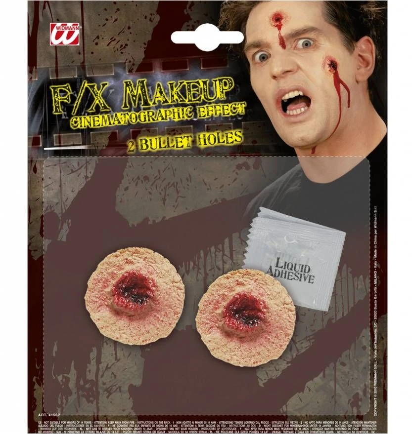Twee Nep Kogelgaten Voor Halloween 2 Twee Nep Kogelgaten Voor Halloween - Afbeelding 2