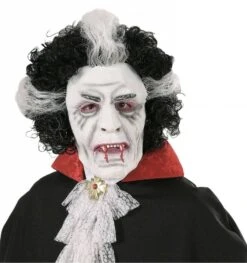 Vampiers Maskers Met Pruik Voor Bloeddorstige Halloweenvierders