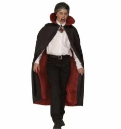 Zwarte Halloween Cape Met Rode Voering
