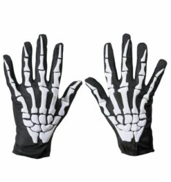 Zwarte Skelet-handschoenen Met Witte Botje