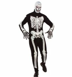 Zwarte Skeletpakken Met Wit Geraamte Voor Halloween