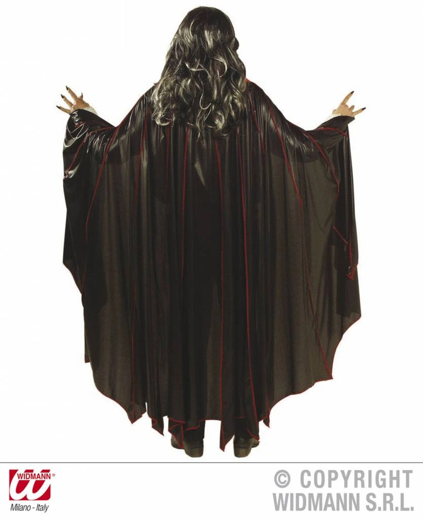 Zwarte Vampiers Cape 150 Cm Lang 2 Zwarte Vampiers Cape 150 Cm Lang - Afbeelding 2